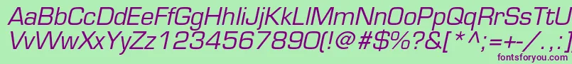 EurostileltstdOblique Font – Purple Fonts on Green Background
