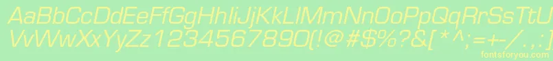 EurostileltstdOblique Font – Yellow Fonts on Green Background