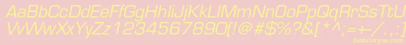 EurostileltstdOblique Font – Yellow Fonts on Pink Background