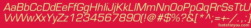 EurostileltstdOblique Font – Yellow Fonts on Red Background