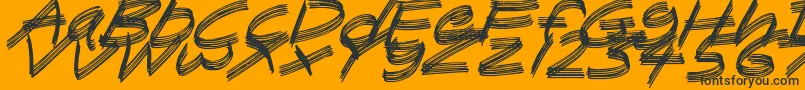 SandscrapeItalic-fontti – mustat fontit oranssilla taustalla