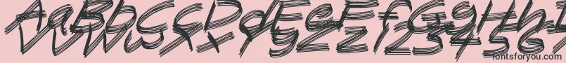 SandscrapeItalic-fontti – mustat fontit vaaleanpunaisella taustalla