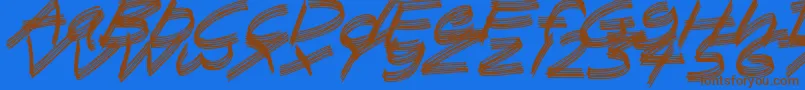 SandscrapeItalic Font – Brown Fonts on Blue Background