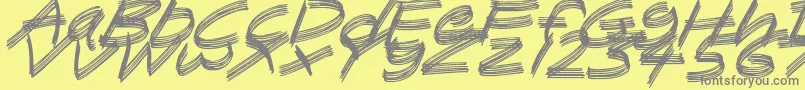 SandscrapeItalic-Schriftart – Graue Schriften auf gelbem Hintergrund