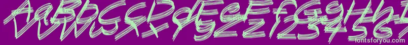 SandscrapeItalic-fontti – vihreät fontit violetilla taustalla