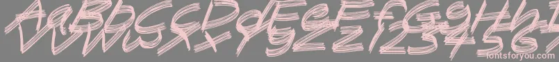 フォントSandscrapeItalic – 灰色の背景にピンクのフォント