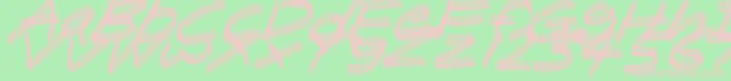 Шрифт SandscrapeItalic – розовые шрифты на зелёном фоне