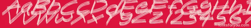 Fonte SandscrapeItalic – fontes rosa em um fundo vermelho