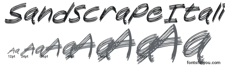 Размеры шрифта SandscrapeItalic