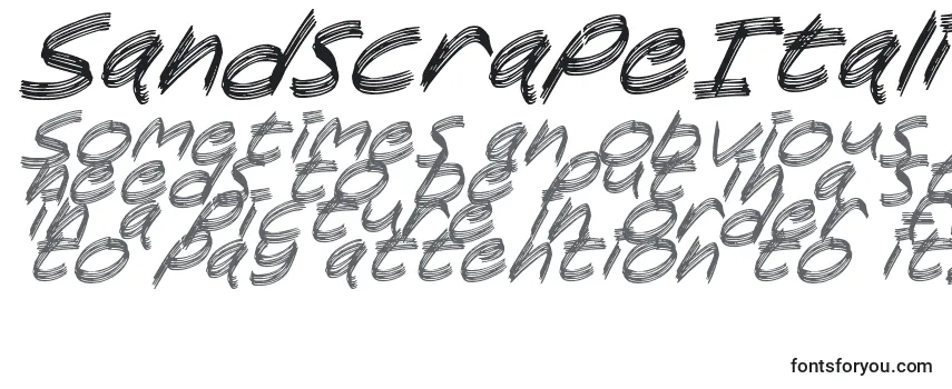 Review of the SandscrapeItalic Font