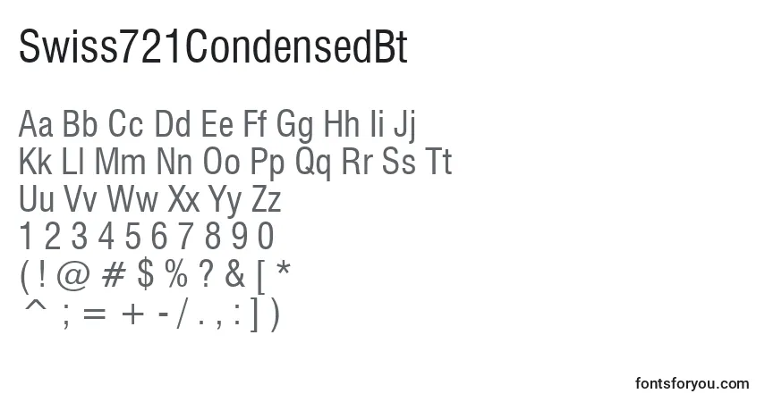 A fonte Swiss721CondensedBt – alfabeto, números, caracteres especiais