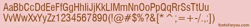 Swiss721CondensedBt Font – Brown Fonts on Pink Background