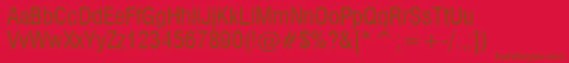 Swiss721CondensedBt Font – Brown Fonts on Red Background