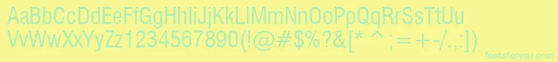Swiss721CondensedBt Font – Green Fonts on Yellow Background