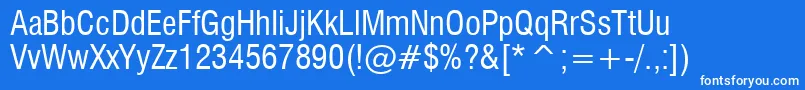 Swiss721CondensedBt Font – White Fonts on Blue Background