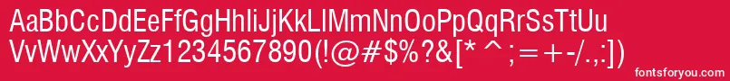 Swiss721CondensedBt Font – White Fonts on Red Background