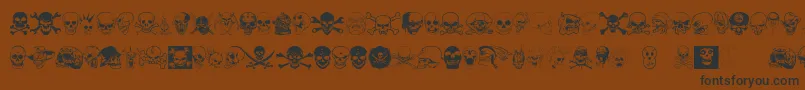 Skullx-Schriftart – Schwarze Schriften auf braunem Hintergrund