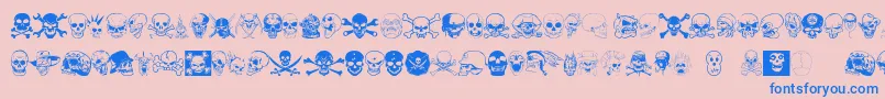 Fonte Skullx – fontes azuis em um fundo rosa