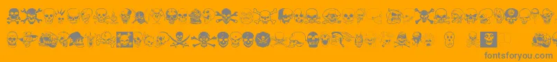 Skullx-Schriftart – Graue Schriften auf orangefarbenem Hintergrund