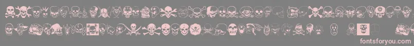 フォントSkullx – 灰色の背景にピンクのフォント