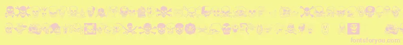 Skullx-Schriftart – Rosa Schriften auf gelbem Hintergrund