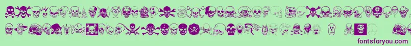 Шрифт Skullx – фиолетовые шрифты на зелёном фоне