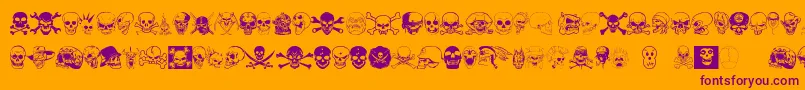 Police Skullx – polices violettes sur fond orange