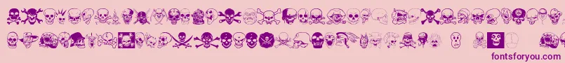 Skullx-Schriftart – Violette Schriften auf rosa Hintergrund