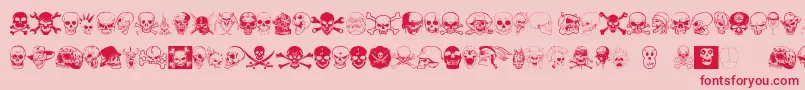 Skullx-Schriftart – Rote Schriften auf rosa Hintergrund
