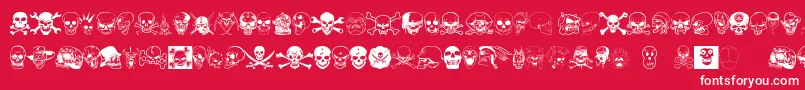 Fonte Skullx – fontes brancas em um fundo vermelho
