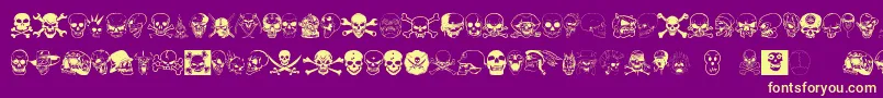 Шрифт Skullx – жёлтые шрифты на фиолетовом фоне