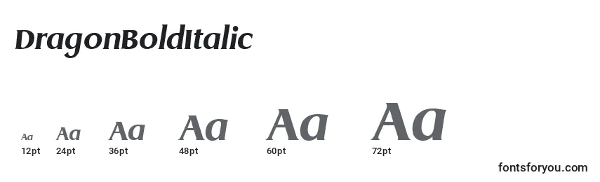 DragonBoldItalic Font Sizes