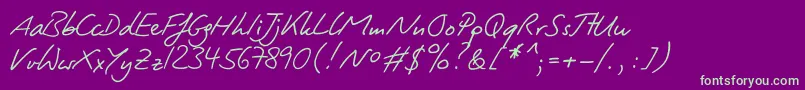 Lightpen Font – Green Fonts on Purple Background