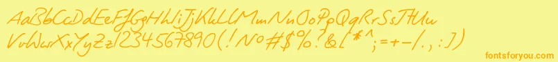 Lightpen Font – Orange Fonts on Yellow Background