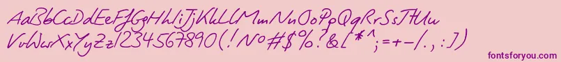 Lightpen Font – Purple Fonts on Pink Background