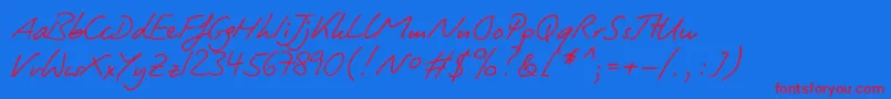 Lightpen Font – Red Fonts on Blue Background