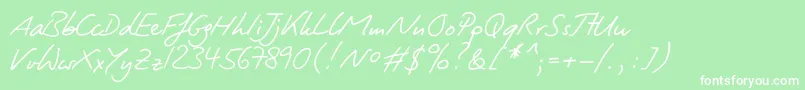 Lightpen Font – White Fonts on Green Background