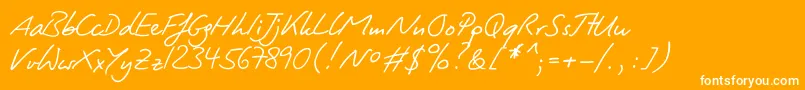 Lightpen-Schriftart – Weiße Schriften auf orangefarbenem Hintergrund