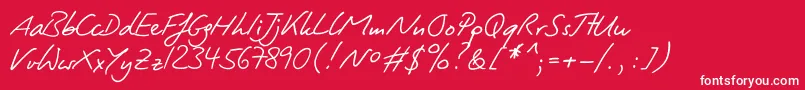 Lightpen Font – White Fonts on Red Background