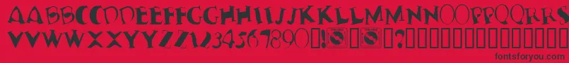 フォントTerribleNerves – 赤い背景に黒い文字
