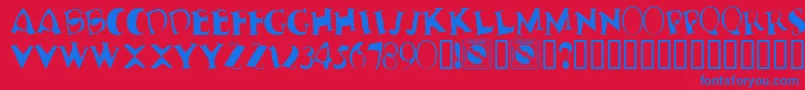 TerribleNerves Font – Blue Fonts on Red Background