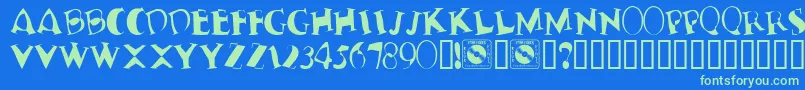 TerribleNerves Font – Green Fonts on Blue Background