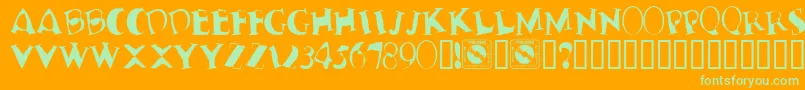 Czcionka TerribleNerves – zielone czcionki na pomarańczowym tle