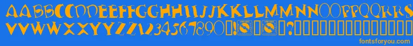 TerribleNerves Font – Orange Fonts on Blue Background