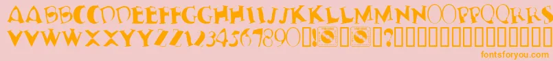 TerribleNerves-Schriftart – Orangefarbene Schriften auf rosa Hintergrund