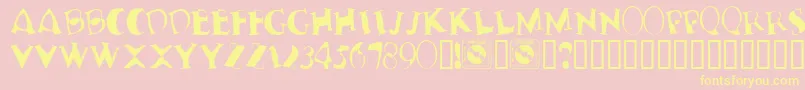 Fonte TerribleNerves – fontes amarelas em um fundo rosa