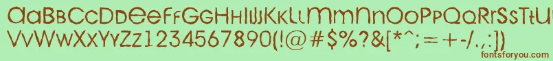 AAvantecpslcbrkLight Font – Brown Fonts on Green Background