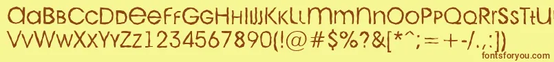 AAvantecpslcbrkLight Font – Brown Fonts on Yellow Background