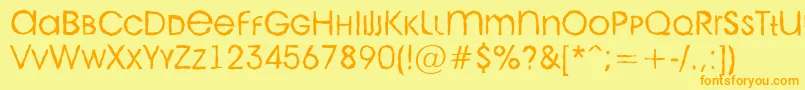 AAvantecpslcbrkLight Font – Orange Fonts on Yellow Background