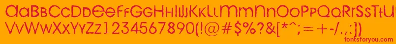 AAvantecpslcbrkLight Font – Red Fonts on Orange Background